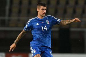 Gianluca Mancini con la maglia della nazionale italiana