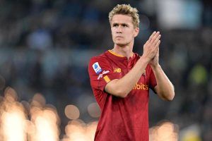 Ola Solbakken con la maglia della Roma
