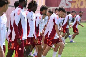 La Roma in allenamento