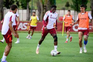 Allenamento in vista di Atalanta Roma