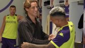 Edoardo bove in visita al Viola Park