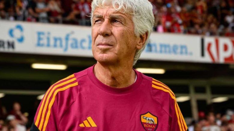 Gasperini durante una partita con la Roma