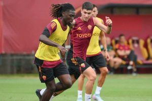 Roma in allenamento a Trigoria
