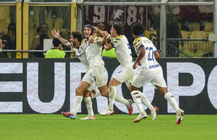 L'esultanza di Pellegrino dopo il gol contro il Torino