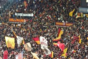 la protesta andata in scena durante roma lille di Europa League