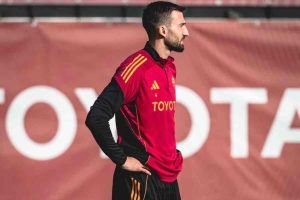 Cristante in allenamento