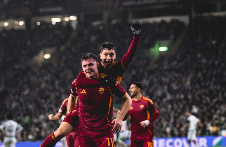 Ferguson dopo il gol al Celtic