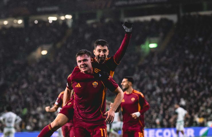 Ferguson dopo il gol al Celtic