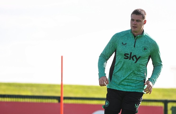 Evan Ferguson in allenamento con l'Irlanda