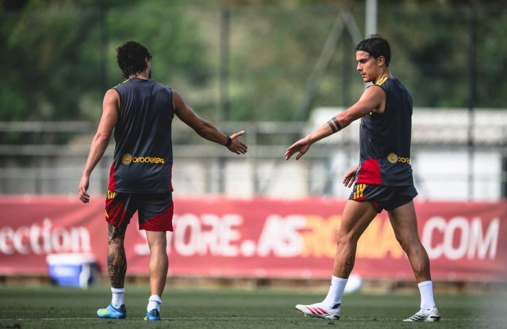 Roma in ritiro a Trigoria (foto asroma.com)