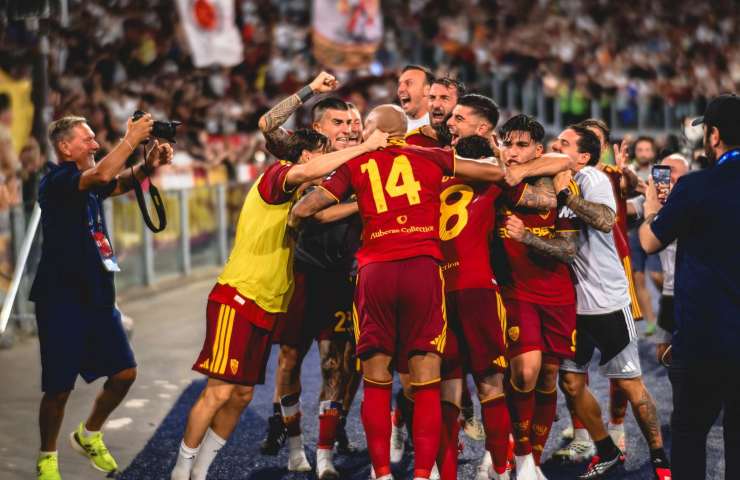 Esultanza Roma-Atalanta